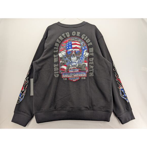 NWT Harley Davidson H-D American Pride Fleece Crew in Black size Large - Picture 8 of 8